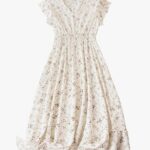 Elegant Floral V-Neck Midi Dress